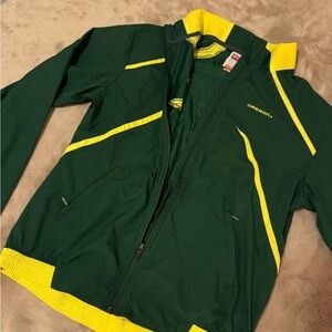 Nike Green and Yellow Oregon Vintage Women's Jacket